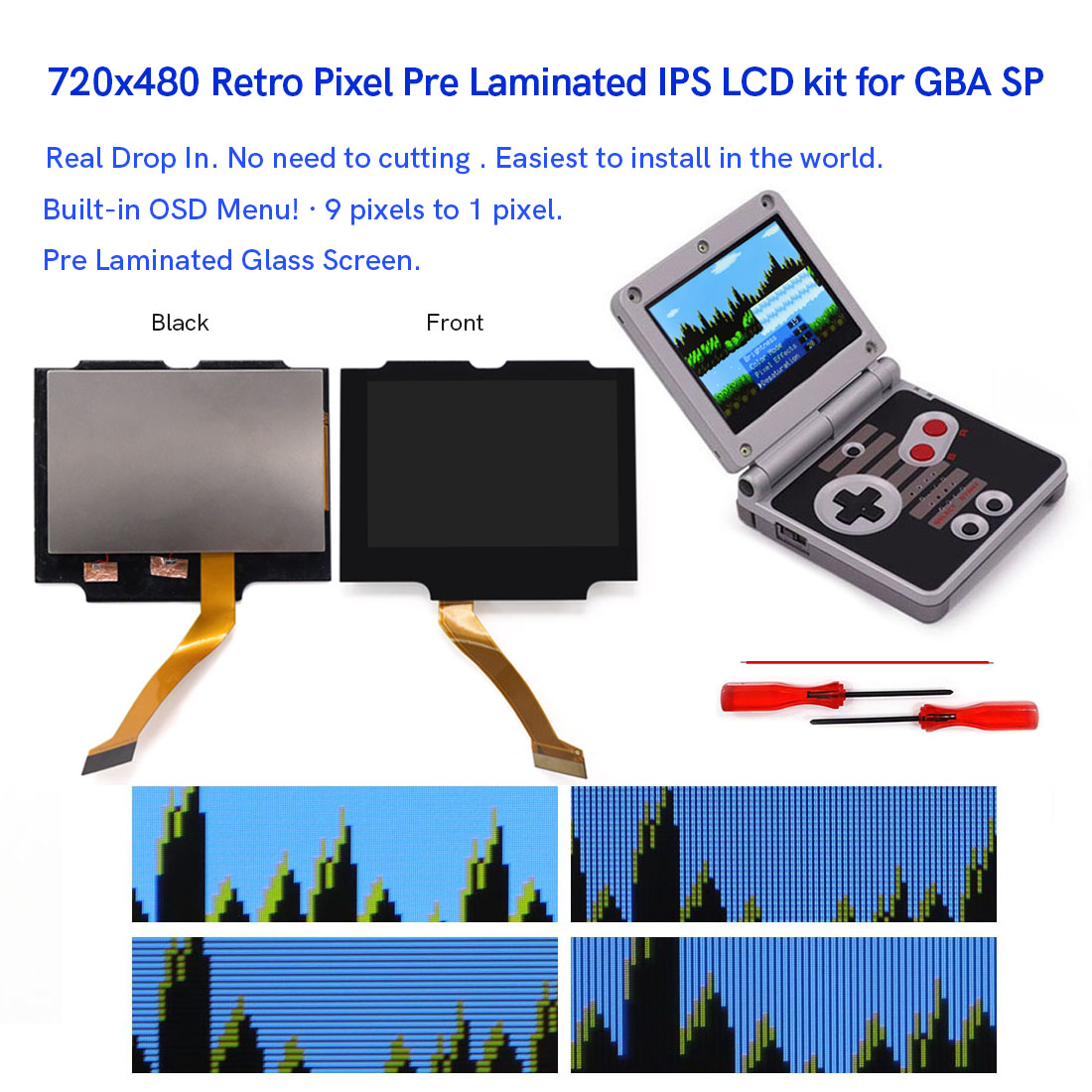HD 3.0 inch For GBA SP V5  Lam - Lcd Screen Arcade 评论和价格